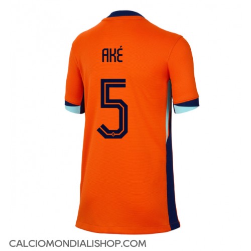 Maglie da calcio Olanda Nathan Ake #5 Prima Maglia Femminile Europei 2024 Manica Corta